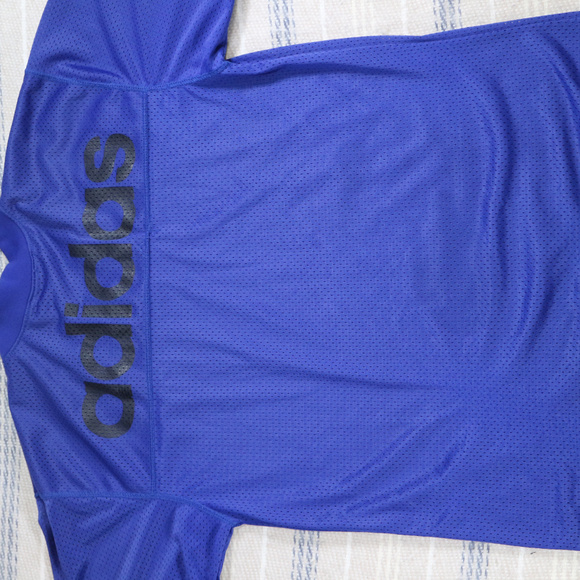 ADIDAS Royal Blue Big Back Logo Mesh Jersey Shirt - Picture 8 of 8